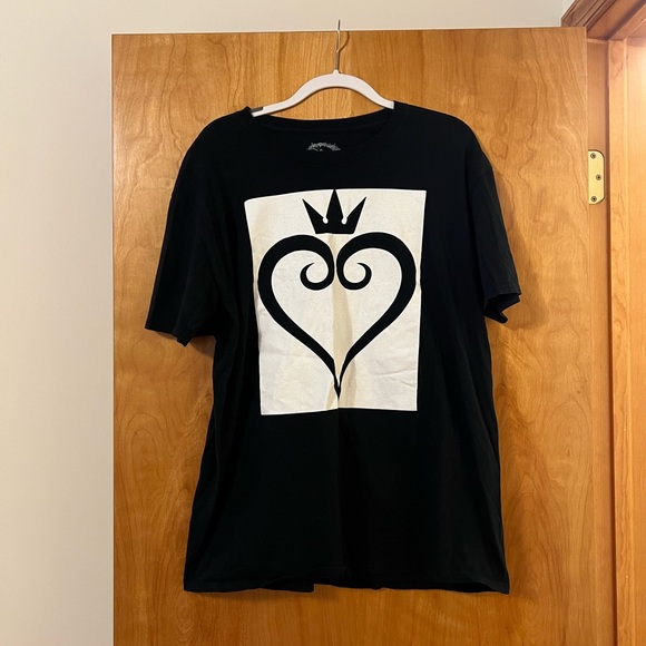 Disney Kingdom Hearts Graphic Logo Black T-Shirt Womens Tee Size XL - Picture 1 of 5